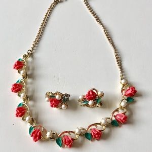 Necklace and clip on earrings